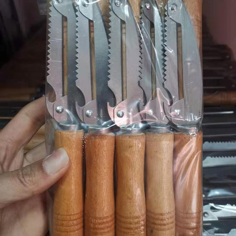 Kitchen Gadgets & Toys - Wooden Handle Stainless Steel Peeler, Multi-Function