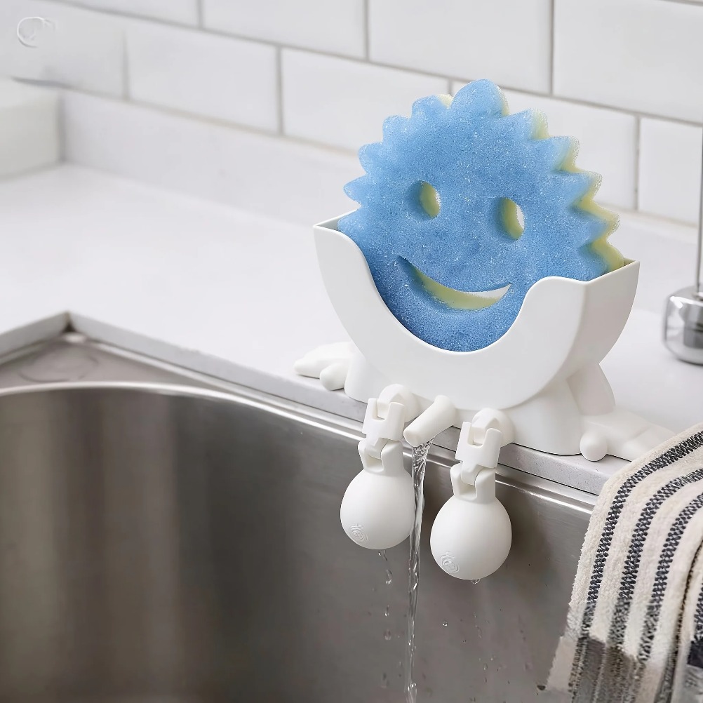 Kitchen Gadgets Storage - Drainable Soap & Sponge Holder 2-in-1