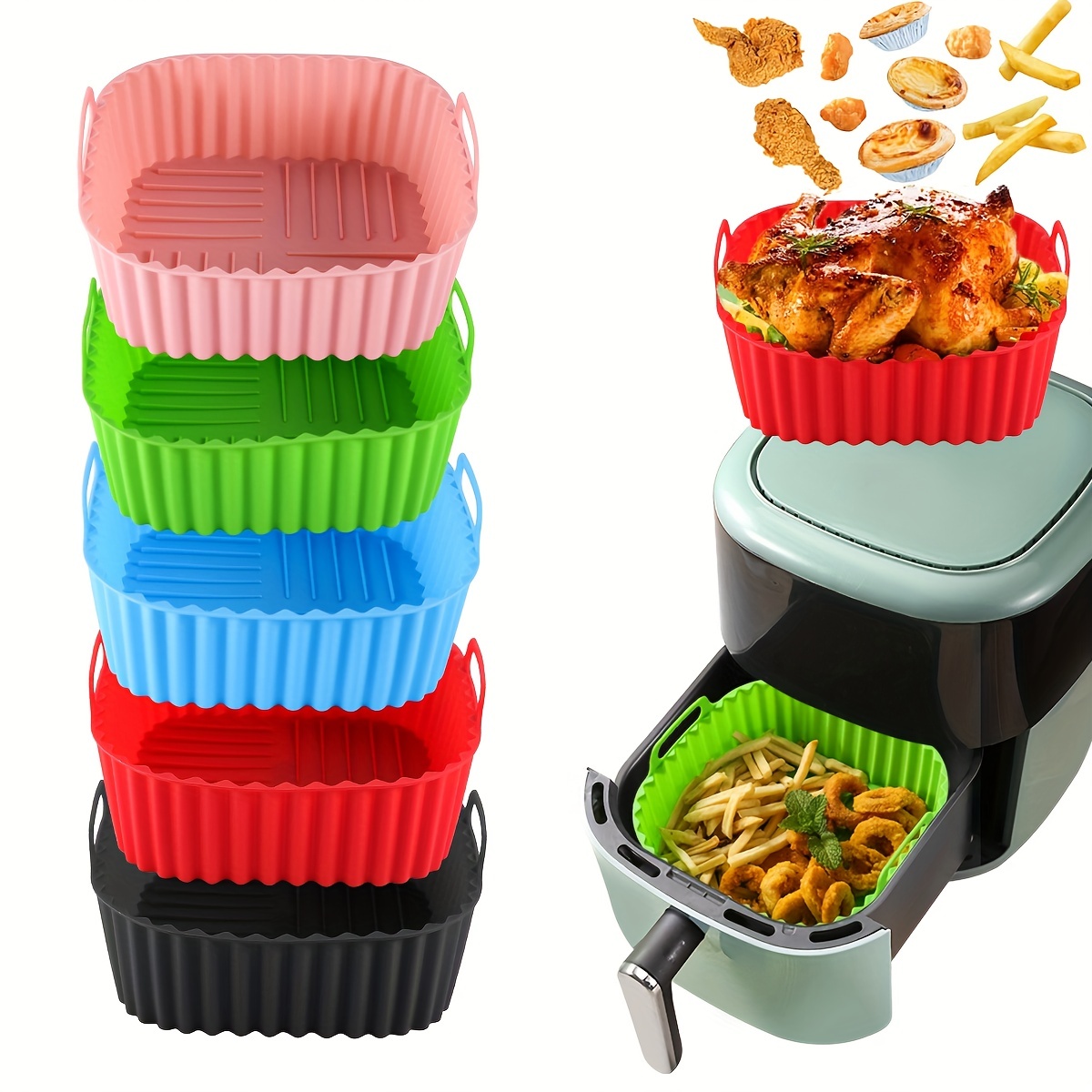 Kitchen Gadgets And Equipment - 1 square silicone air fryer liner