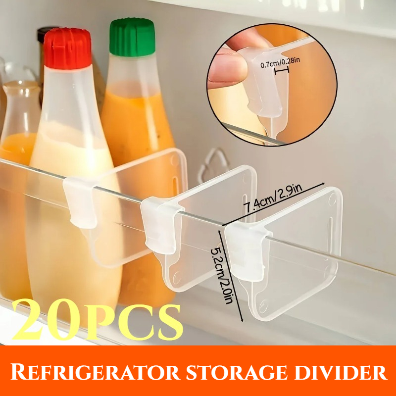 Kitchen Gadgets Storage - 5-20PCS Sturdy Clear Refrigerator Organizer Dividers