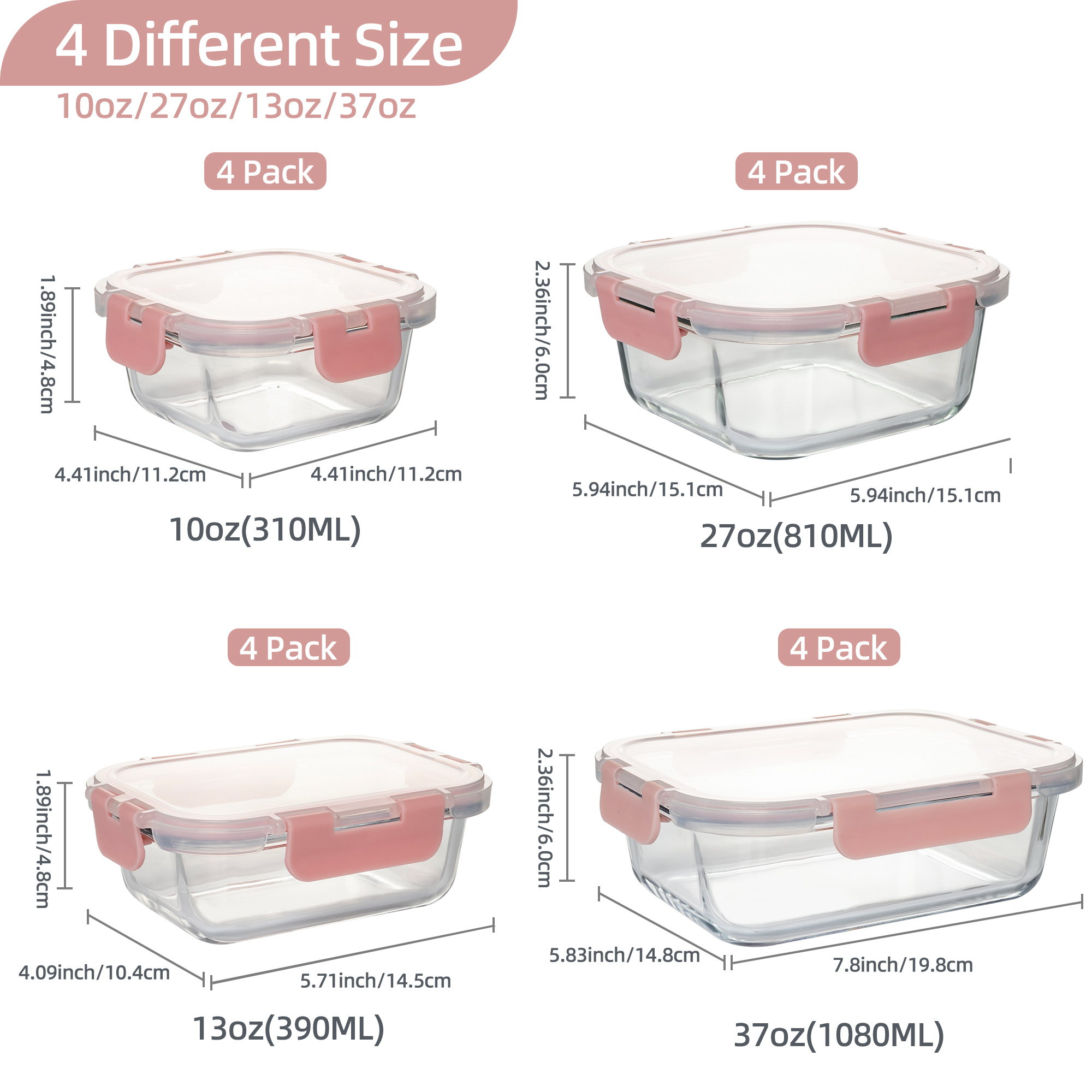 16-Piece Glass Food Storage Co - Kitchen Gadgets Storage recension och pris