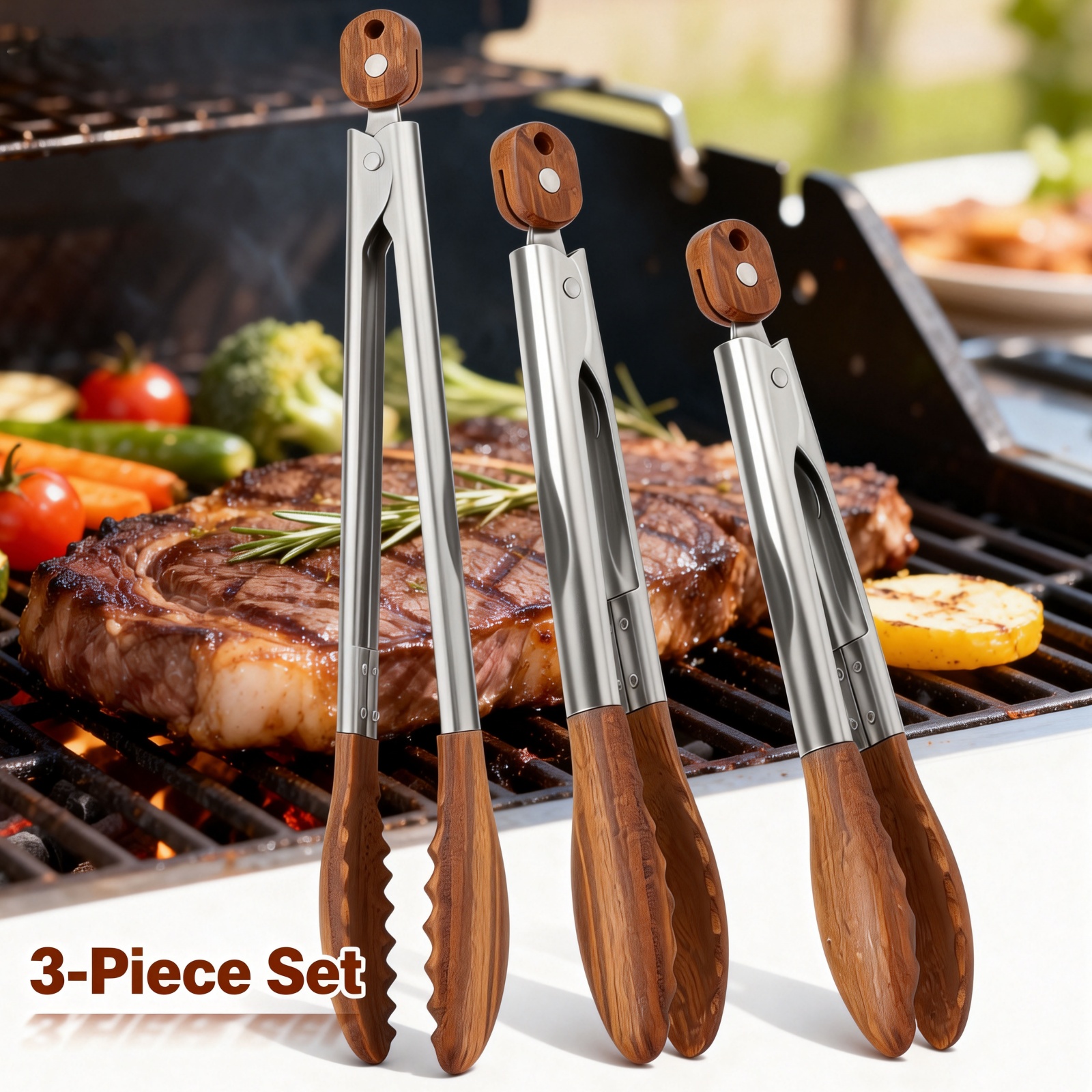 2/3 Pcs Food Tongs Walnut Wood - Kitchen Gadgets And Equipment recension och pris
