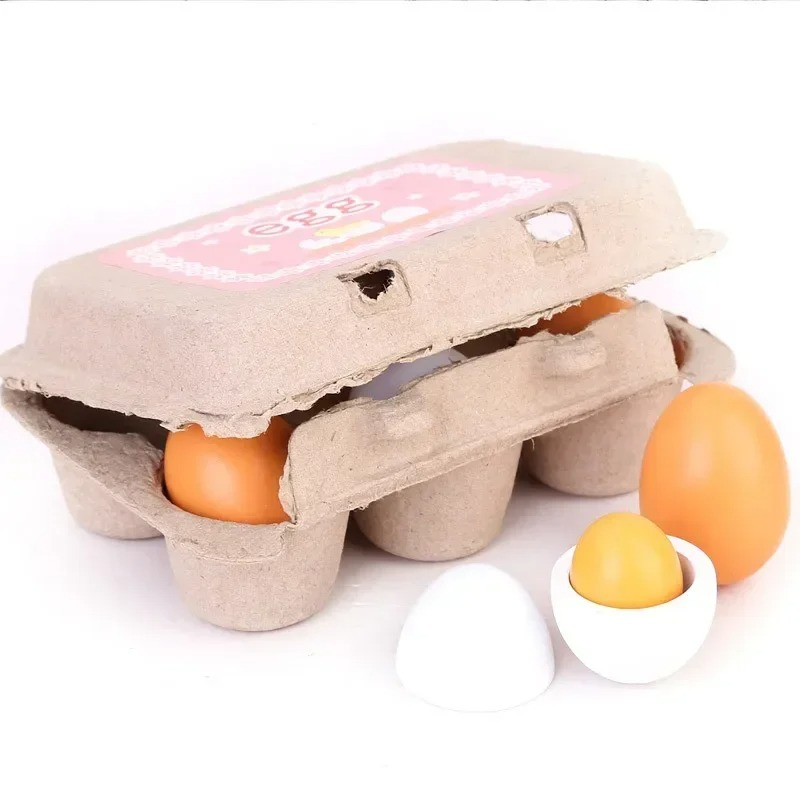 6Pcs Wooden Eggs Toy Kids Kitc - Kitchen Gadgets For Kids recension och pris
