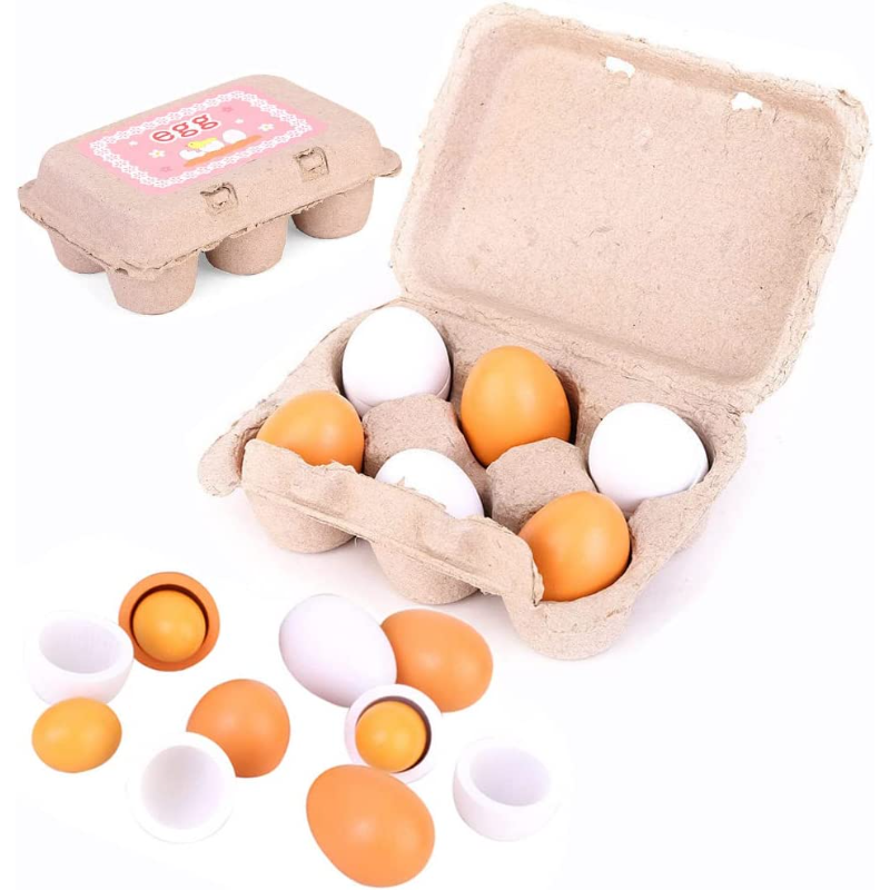 6Pcs Wooden Eggs Toy Kids Kitc - Kitchen Gadgets For Kids recension och pris