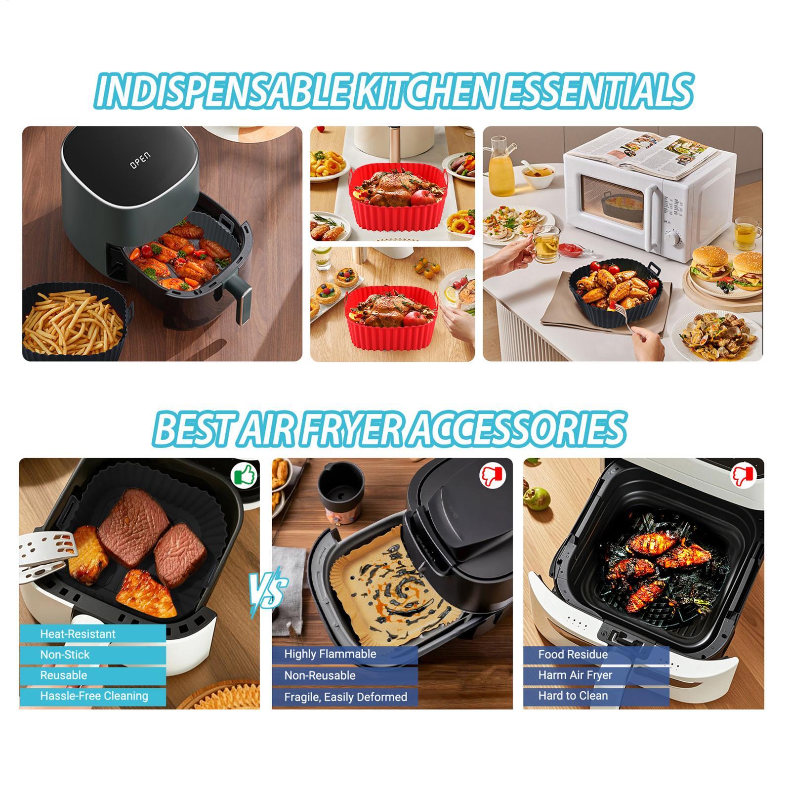 Silicone Air Fryer Liners Pot  - Silicone Steamer Basket recension och pris