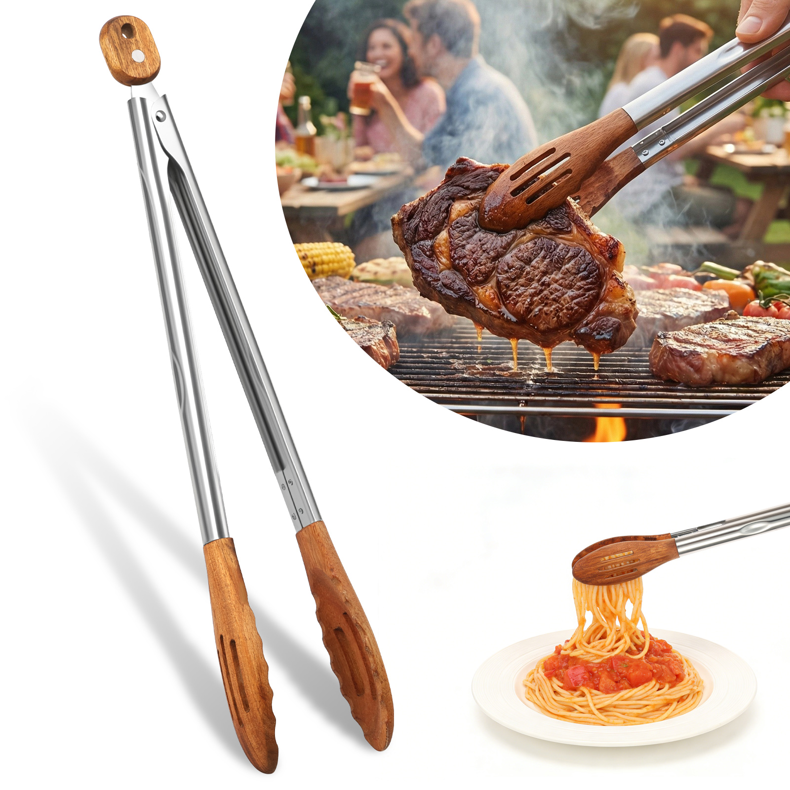 Wooden Kitchen Cooking Tongs B - Kitchen Gadgets And Equipment recension och pris