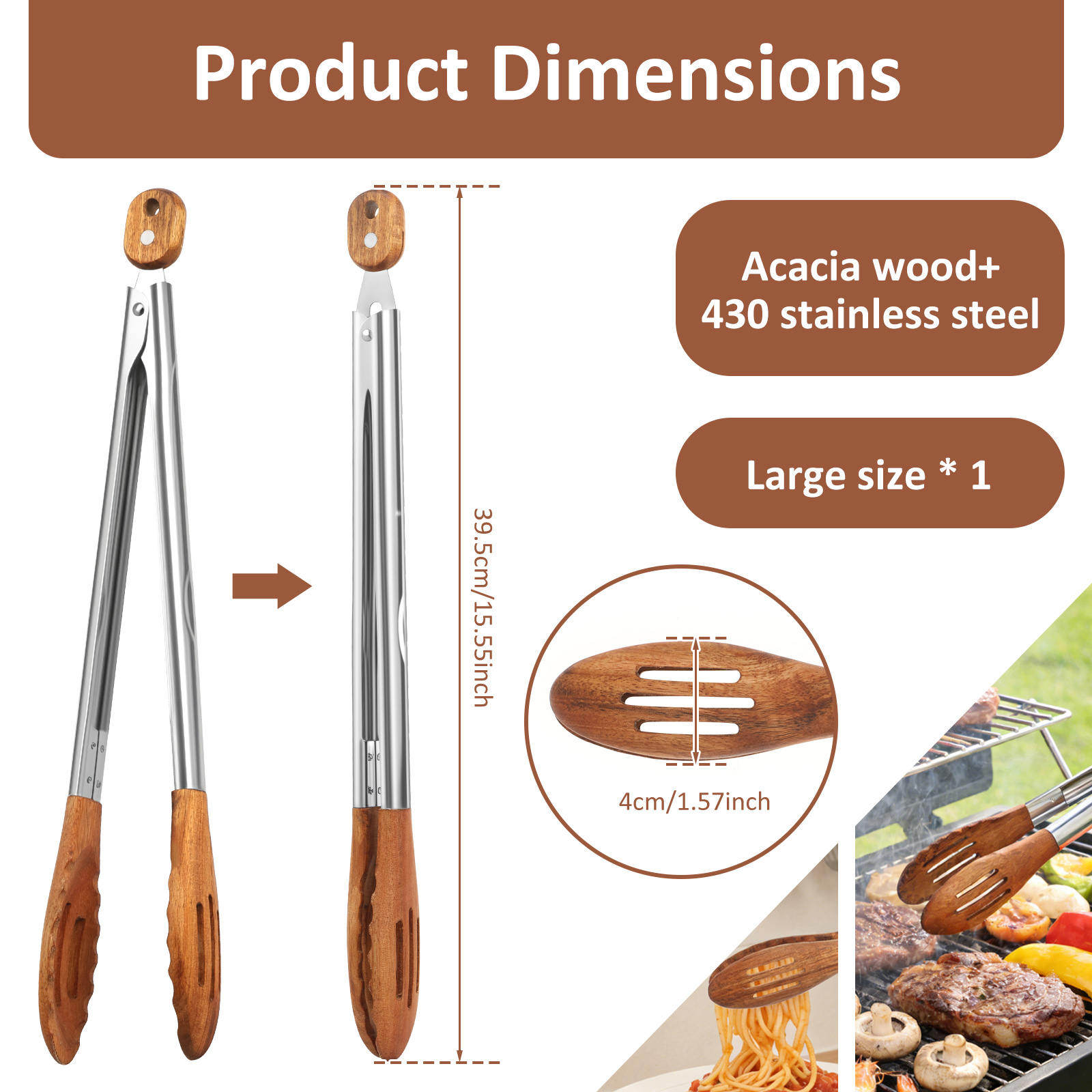 Wooden Kitchen Cooking Tongs B - Kitchen Gadgets And Equipment recension och pris