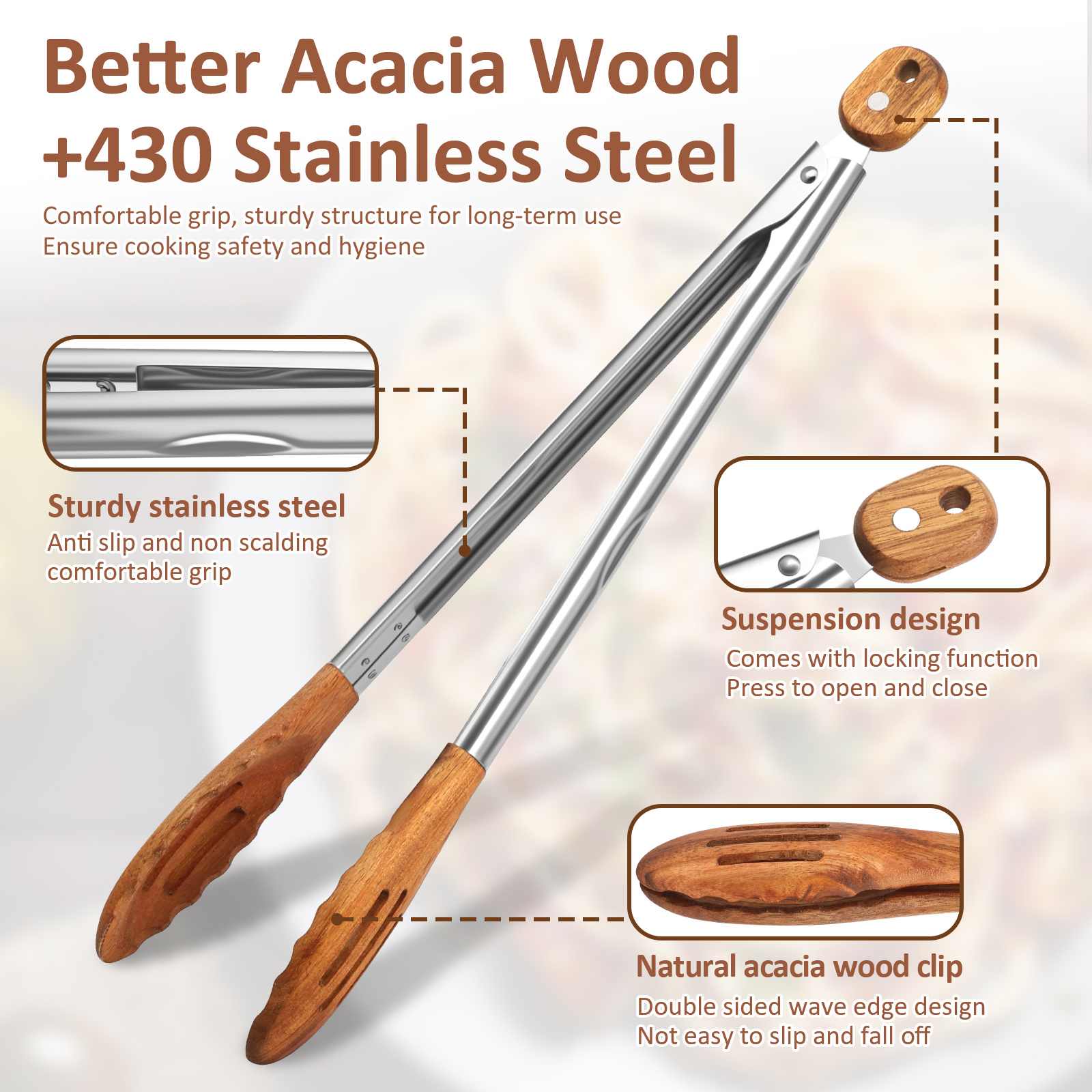 Wooden Kitchen Cooking Tongs B - Kitchen Gadgets And Equipment recension och pris