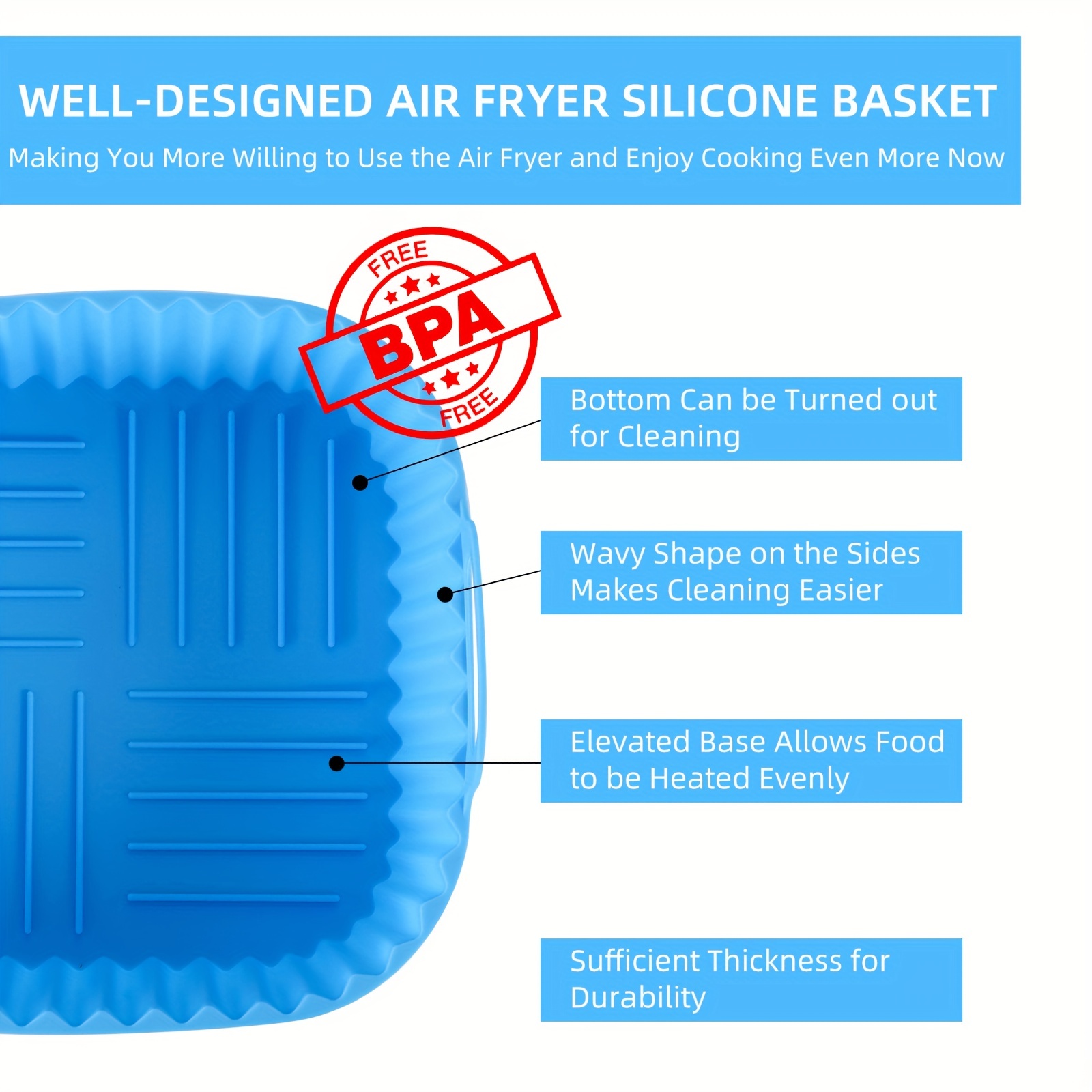 1 square silicone air fryer li - Kitchen Gadgets And Equipment recension och pris