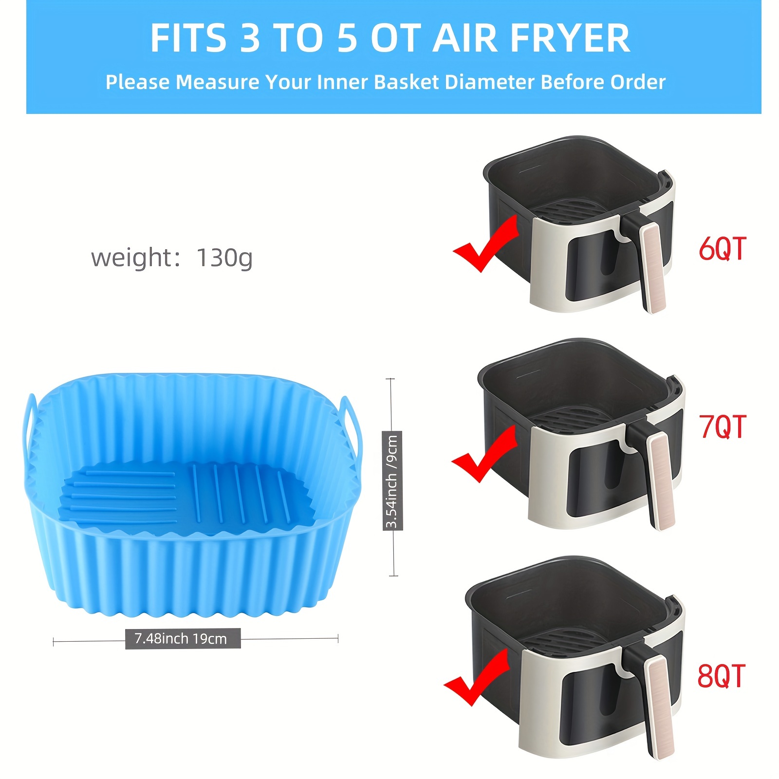 1 square silicone air fryer li - Kitchen Gadgets And Equipment recension och pris