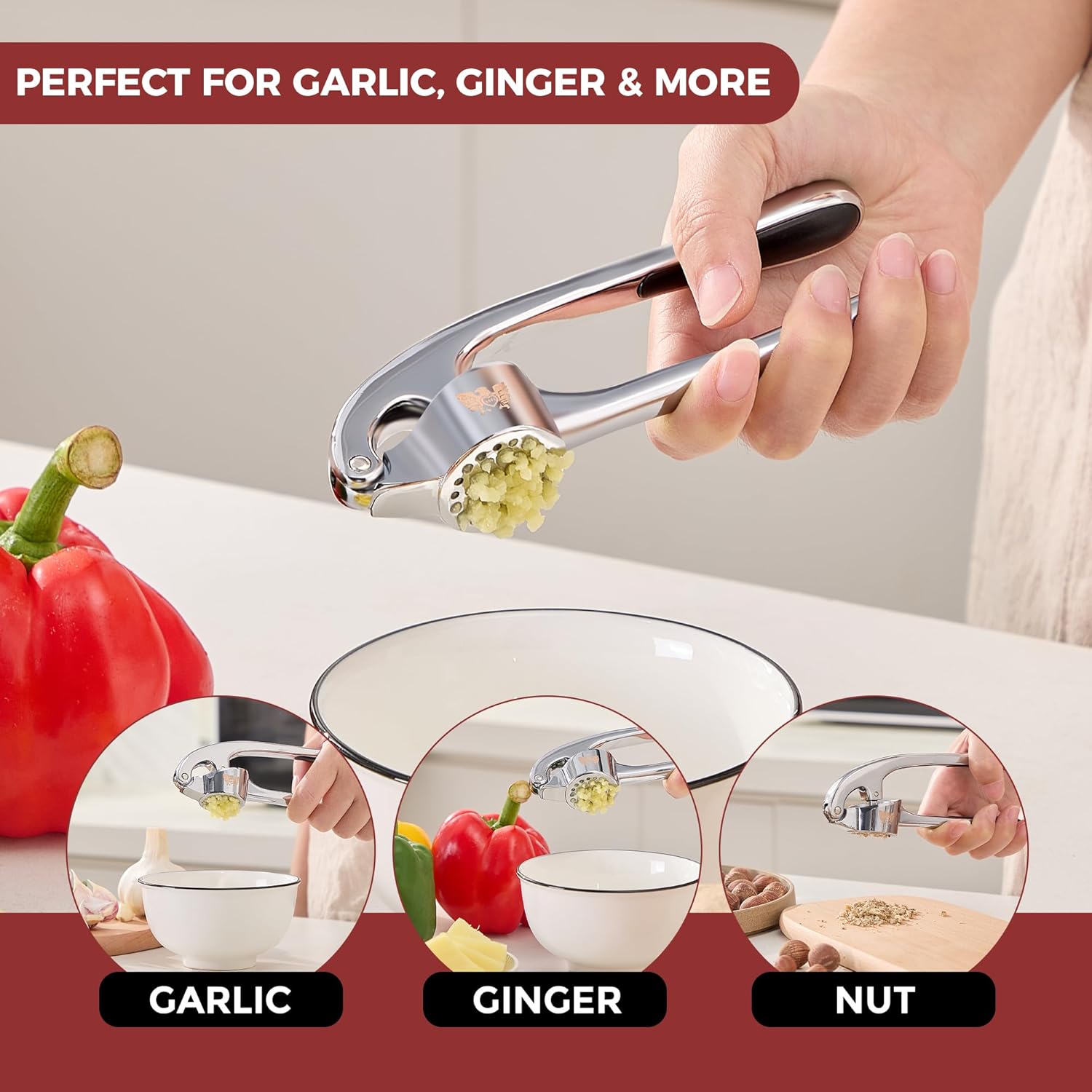 Heavy-Duty Garlic Press Set -  - Kitchen Gadgets Images recension och pris