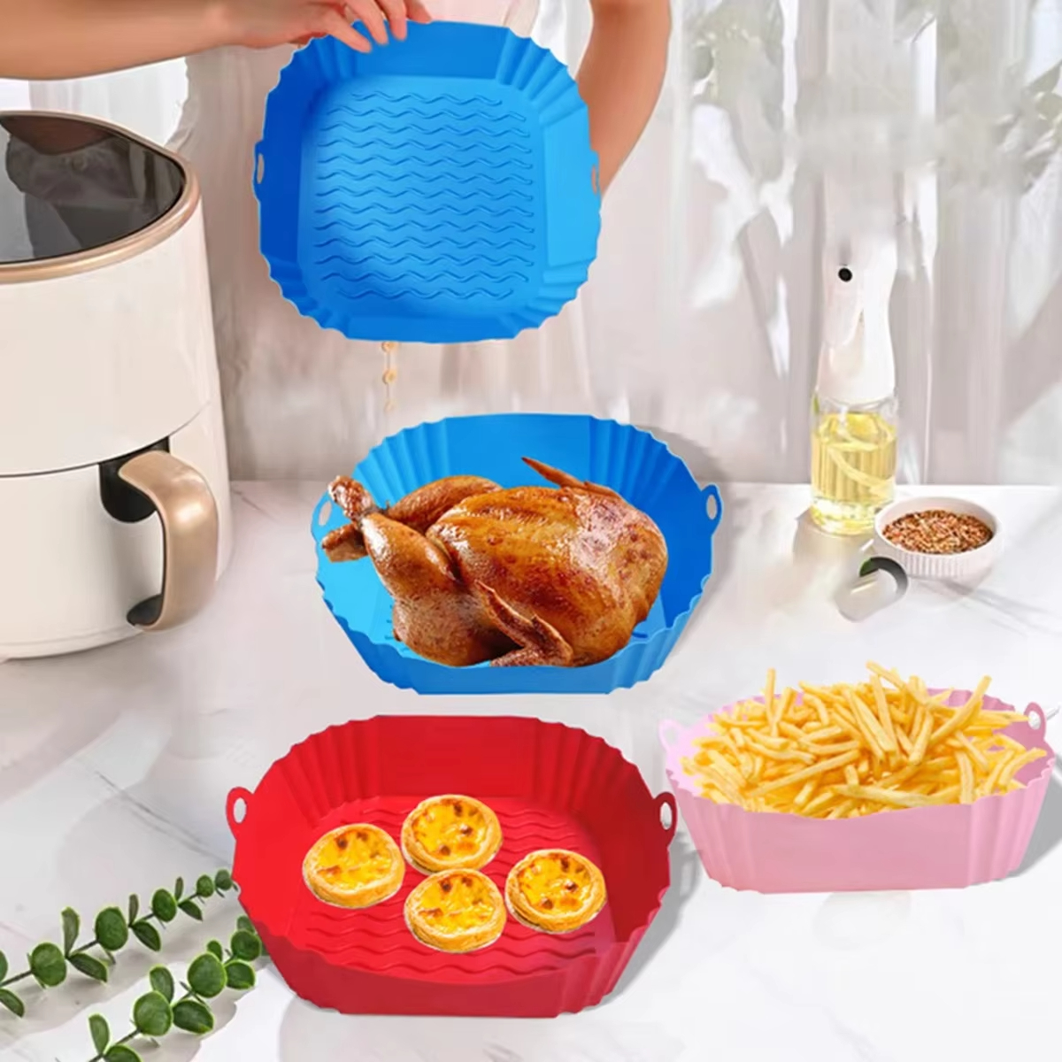 Silicone Air Fryer Pot Tray Fo - Silicone Steamer Basket recension och pris