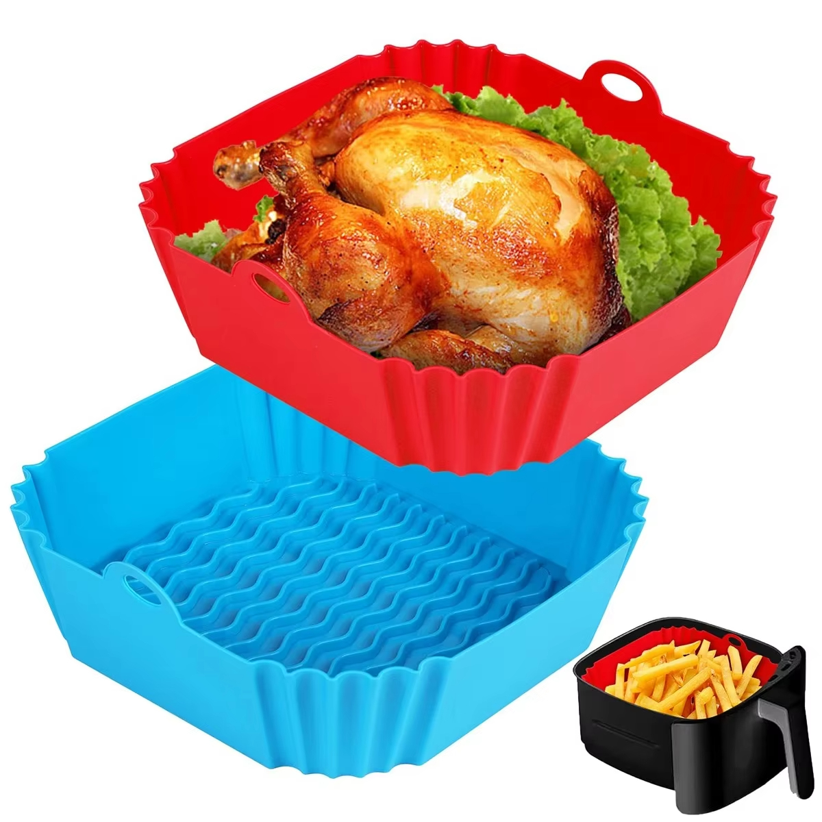 Silicone Air Fryer Pot Tray Fo - Silicone Steamer Basket recension och pris