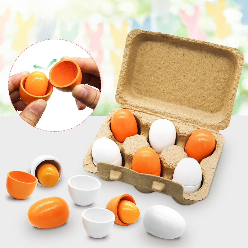 6Pcs Wooden Eggs Toy Egg Kitch - Kitchen Gadgets For Kids recension och pris