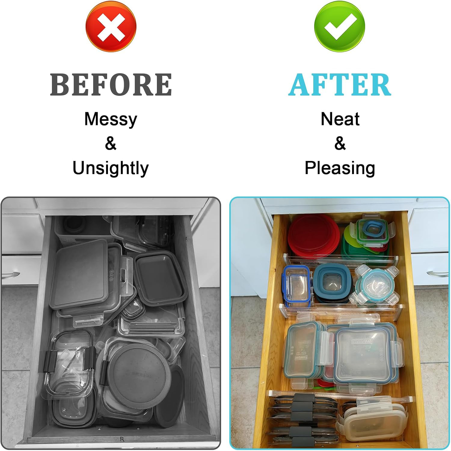 4/6/8/12 Pack Expandable Drawe - Kitchen Gadgets Storage recension och pris